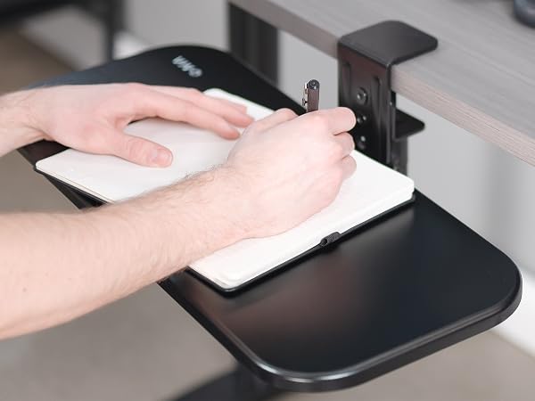 Single Clamp Rotating Keyboard Tray