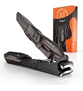 INXEN Nail Clippers for Men with Catcher, Sharp Heavy Duty No Splash Self-Collecting Nail Clipper...