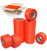 Orange Flagging Tape 12 Pack - Non-Adhesive - 1.5" Width, 150' Length, 2 Mil - Marking Tape for T...