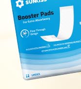 SUNKISS Trustplus Booster Pads 15" x 4", Extra Absorbency for Adult Incontinence Diapers/Underwea...