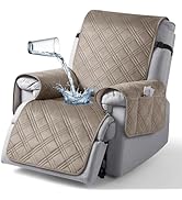 TAOCOCO 100% Waterproof Recliner Chair Cover, Velvet Recliner Covers for Recliner Chair with Pock...