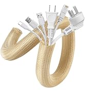 AGPTEK Cable Sleeve Cover, 2 Pack 5ft - 1.2 inch Desk Cord Organizer Cable Hider, Home Office Wir...