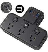 Multi Plug Outlet Extender, 1875W|15A Surge Protector Wall Outlets Extender with USB Wall Charger...