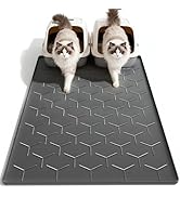 Garoopion Cat Mat for Litter Box, Large 40" X 28" Cat Litter Mat XL, Waterproof Silicone Pad for ...