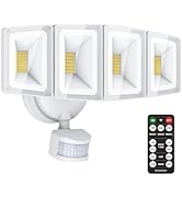 USTELLAR 100W Motion Sensor Light Outdoor Remote Control, 10000LM Super Bright LED Flood Light Ou...