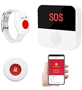 DwyenSlo WiFi Caregiver Call Button System Smart App Alert Emergency Call Button Personal Help Al...