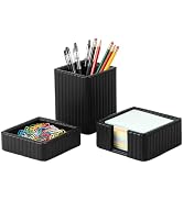 3 Pack Desk Organizer Set of Pen Holder,Paperclip Storage Sticky Note Holde | The minimalist mode...