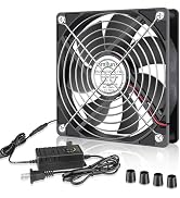 AmRunJe Computer Fan with AC Plug Variable Speed 120mm x 25mm DIY for Biltong Box, Small Window E...