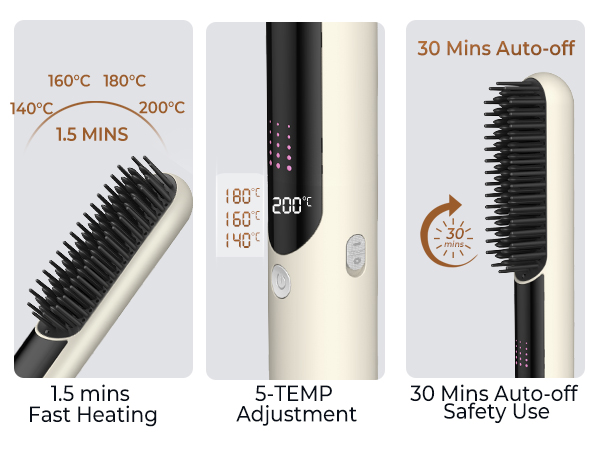 Cordless Hair Straightener Brush