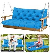 GZXAGZJ Porch Swing Cushions 5" Thicken Waterproof Outdoor Swing Cushions 3 Seater Replacement wi...