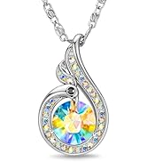 Kate Lynn Rise From the Ashes Phoenix Necklaces for Women, White Gold Plated Crystal Jewelry, Bir...