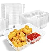 Pesilo 200 PCS Nacho Trays Disposable, 12 oz Plastic Nachos Containers with Chip and Dip Holder, ...