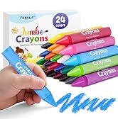 24 Colors Jumbo Crayons for Toddlers 1-3.Washable,Non-Toxic Crayon for Toddlers Ages 4-8.Easy to ...