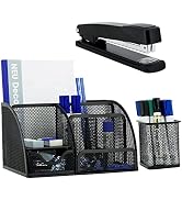 Neudeco Mesh Desk Organizers, Office Supplies Desktop Organizer with Drawer and 6 Compartments, B...