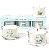 TRINIDa Scented Candles for Home, Fresh Linen Votive Candles Gifts for Women, 3 White Candles wit...