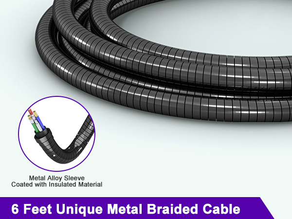 metal braided iphone charging cord
