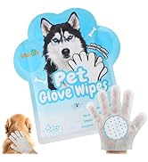 Vialoe 4-in-1 Pet Grooming Glove Wipes – Deshedding, Cleaning, Massage & Coat Care – Removes Loos...
