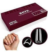 BETE Long Square Clear Acrylic Nail Tips–224Pcs 16 Sizes with Half Sizes, Tipex Instant Apex Full...