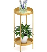 OVICAR Plant Stand Indoor Outdoor - Flower Pot Holder Metal Plant Rack Organizer, 2 Tiers Tall Pl...