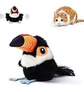 Petgravity Flapping Bird Cat Toy (No Flying), Lifelike Toucan Chirp Tweet Kitten Toy, Rechargeabl...