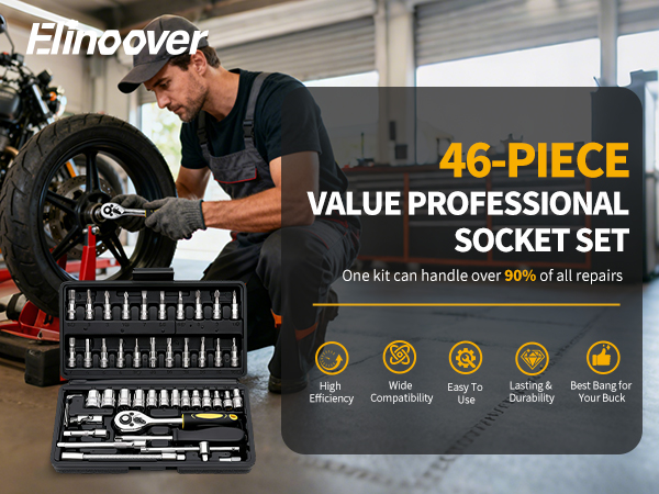 socket set and socket wrench set and ratchet set and 1/4 socket set