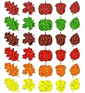 Alynta Fall Thanksgiving Stickers 600Pcs 1.2 Inch Maple Leaf Stickers | Holographic Autumn Sticke...