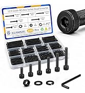 Kernmax 600PCS M3x25/30/35/40/45/50mm Hex Socket Head Cap Screws, Nuts & Washers Kit, Fully Threa...