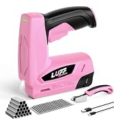 Pink Electric Staple Gun - LUFF 2 in 1 Cordless T50 Stapler & Brad Nailer Kit with 2000Pcs Staple...