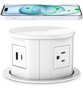 ANNQUAN Pop Up Outlet for Countertop with 20W USB-C,4.7inch Pop Up Power Outlet,15W Wireless Char...