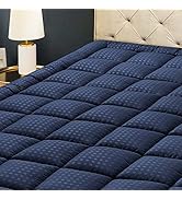 HYLEORY Queen Mattress Pad Quilted Fitted Mattress Protector Cooling Pillow Top Mattress Cover Br...