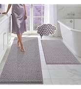 BSICPRO Bathroom Rugs Set 2 Piece-Chenille Bath Mats Non Slip-Thick Soft Absorbent Bath Rug-Showe...