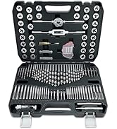 KOOPOOL 114-Piece Ratcheting Tap and Die Set with HSS Drill Bits, SAE/Metric Threading Tool Kit, ...