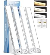 AMETHEUS 4Pack 16inch Under Cabinet Lighting, Rechargeable Motion Sensor Light Wireless Indoor, D...