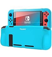Teyomi Protective Silicone Case for Nintendo Switch, Grip Cover with Tempered Glass Screen Protec...