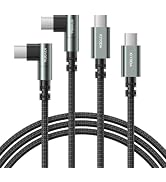 USB C to C Cable 90 Degree 10FT, 2Pack USB C Cable Fast Charging 60W, Durable Braided USB C to US...