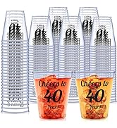 Kzeirm (110 Pack) Cheers to 40 Years 2oz Shot Glasses Disposable Cups, 40th Birthday Party Favors...
