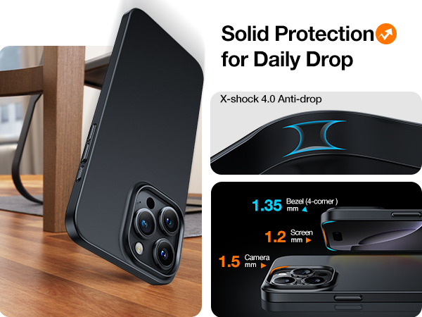 iPhone 16 Pro case black torras solid