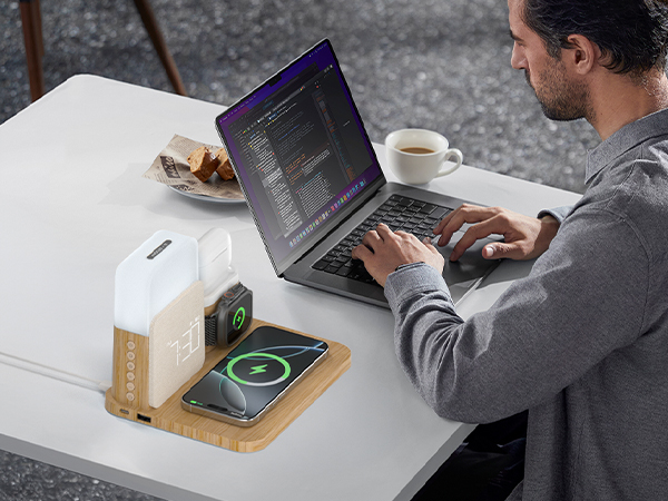 clock with charging station