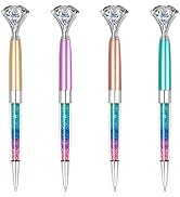 Yuimion 4Pcs Crystal Diamond Ballpoint Pens Bling Pens Quicksand Pen Black Ink Medium Point 1.0 m...
