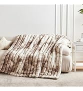 Serenhom 50x60 Inches Ultra-Soft Fuzzy Faux Fur Throw Blanket, Plush Striped Blanket - Thick, War...