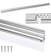 BSFRNF 32" Chrome Framed Shower Door Replacement Drip Rail with Vinyl Sweep Door, Water Deflector...