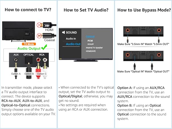 TV Settings in TX Mode