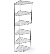 Donext 6-Tier Corner Shelf, storage shelves wire shelving, Adjustable metal shelving, Wire shelf ...