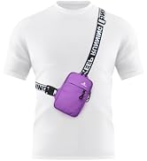 Peicees Mini Crossbody Sling Bag Chest Bag Dual Pocket Water Resistant Fanny Pack Running Phone H...