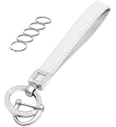 OHKYOOT Microfiber Leather Wristlet Keychain,Wrist Keychain Car Key Chain with 5 Key Ring and Ant...