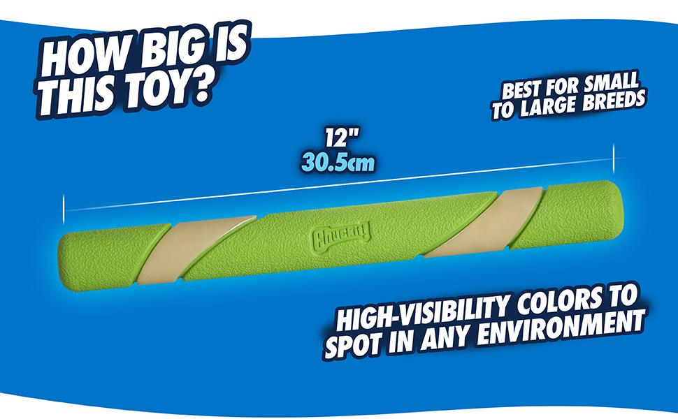How big is this toy, 12" best for small to large breeds