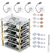 GeeekPi Raspberry Pi Cluster Case for Raspberry Pi 4 Model B, Raspberry Pi Case with Cooling Fan ...