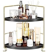KINGBERWI 2-Tier Bathroom Corner Counter Organizer, Makeup Storage Shelf Vanity Tray, Bathroom Si...