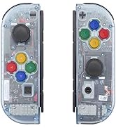 eXtremeRate Glacier Blue Joycon Handheld Controller Housing with Colorful Buttons, DIY Replacemen...