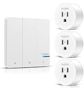 HAPYTHDA Remote Control Outlet Plug, 15A/1500W Wireless Light Switch for Lights, Fans, Projectors...